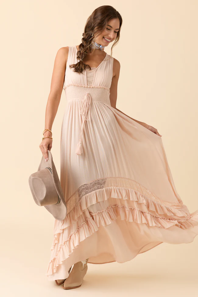 Lucky To Have You Taupe Sleeveless Maxi Dress - Aiturbor