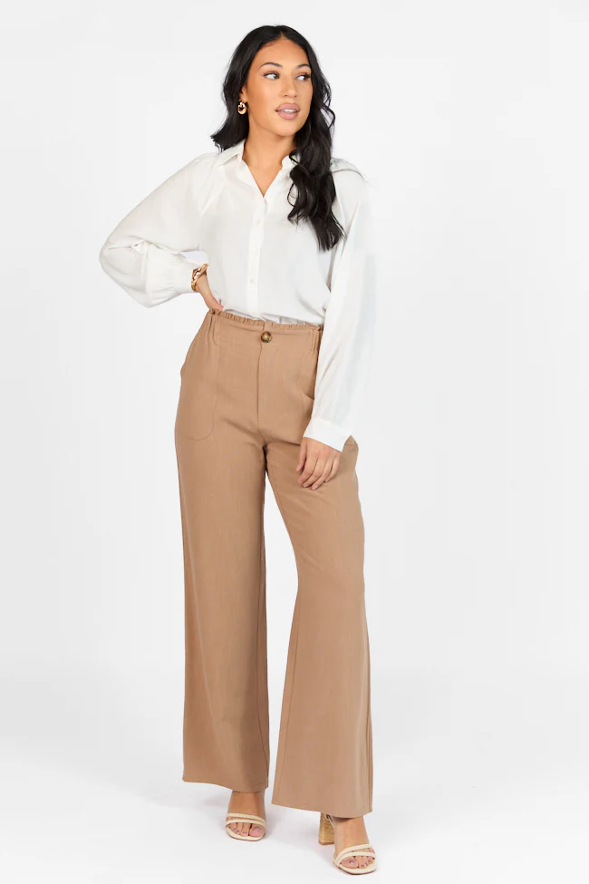 Wish For This Mocha Linen Blend Trousers FINAL SALE - Aiturbor