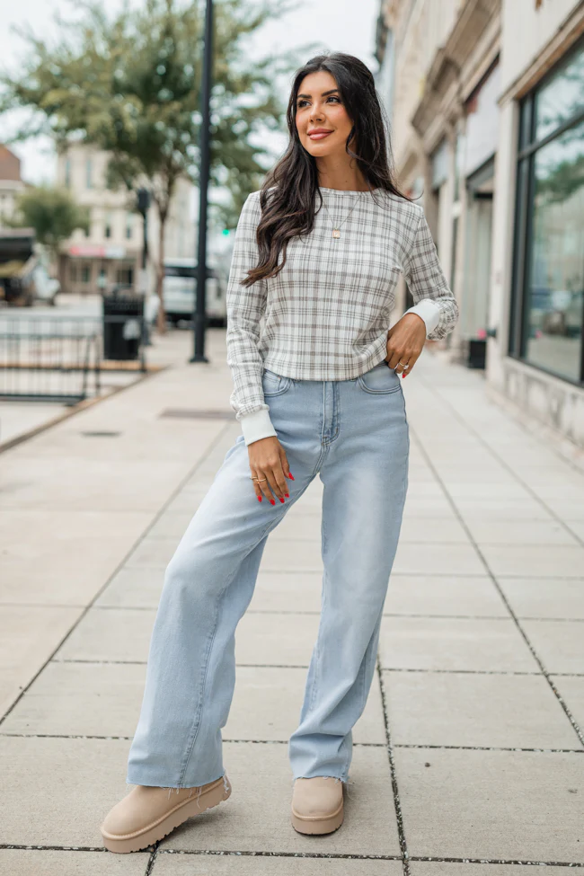 Layers Of Love In Plaid To Be Here Waffle Layering Top FINAL SALE - Aiturbor