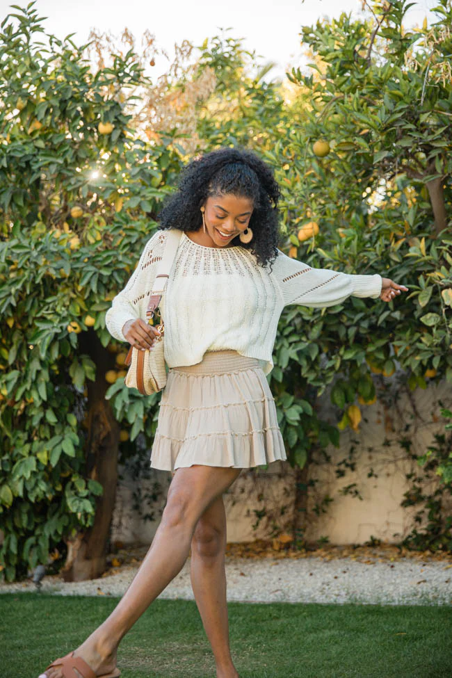 I'm Just Me Ivory Cable Knit Lightweight Sweater FINAL SALE - Aiturbor