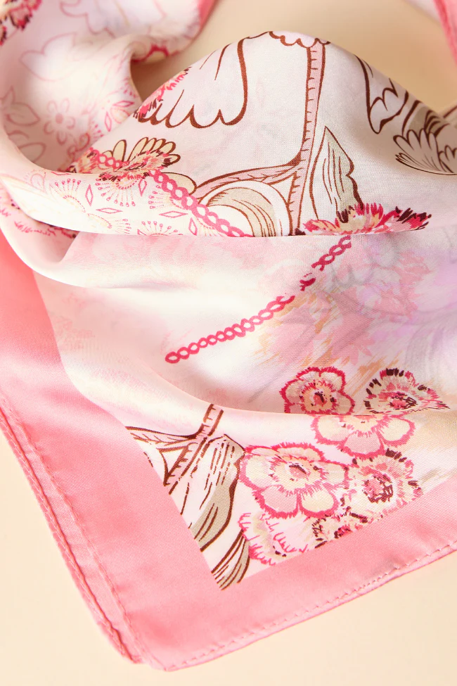 Julian Pink Floral Scarf - Aiturbor