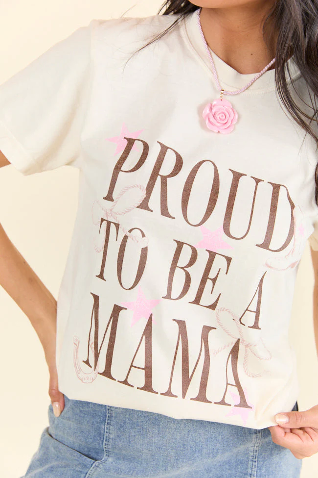 Proud To Be A Mama Western Ivory Graphic Tee - Aiturbor