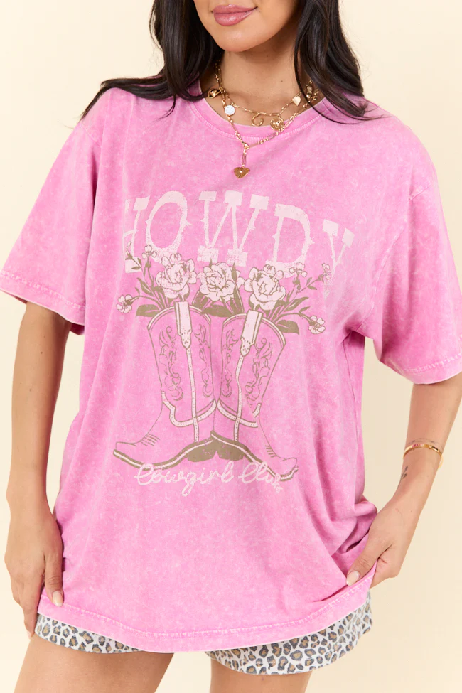 Zutter Howdy Pink Graphic Tee - Aiturbor