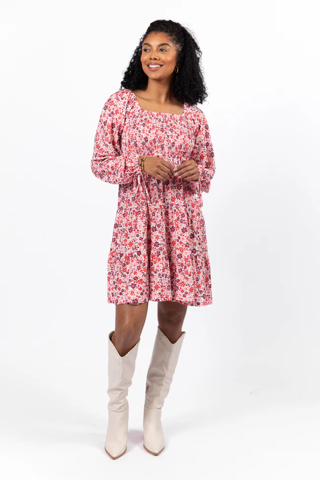 All About You Multi Smocked Knit Floral Dress FINAL SALE - Aiturbor