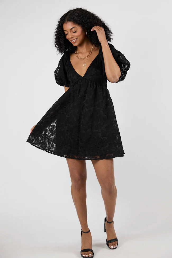 Midnight Muse Black Lace Babydoll Dress SALE - Aiturbor
