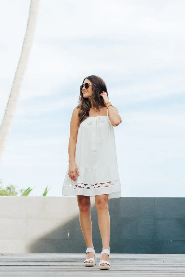 Saltwater Soul Ivory Lattice Mini Dress FINAL SALE - Aiturbor