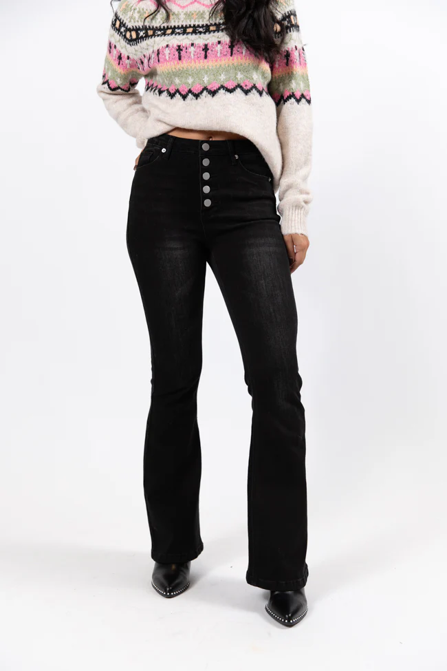 Midnight Moves Black Flared Jeans FINAL SALE - Aiturbor