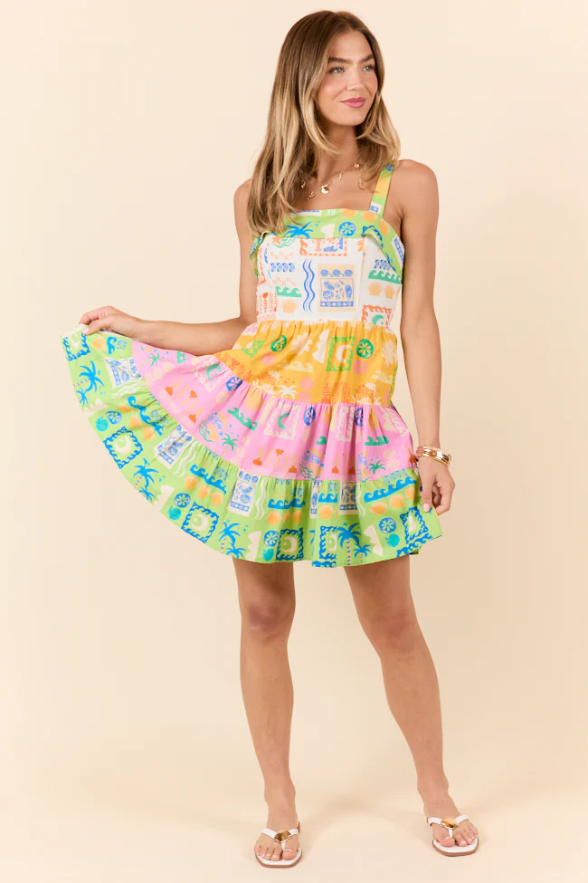 Summer Fun Color Block Icon Mini Dress FINAL SALE - Aiturbor