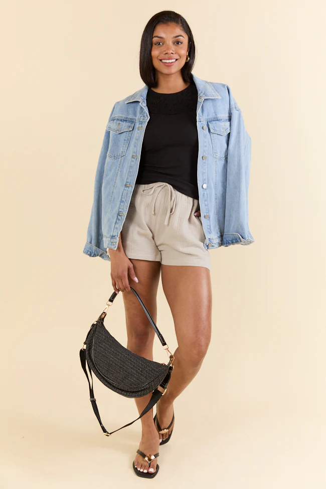 Summer Classic Drawstring Waist Taupe Shorts FINAL SALE - Aiturbor