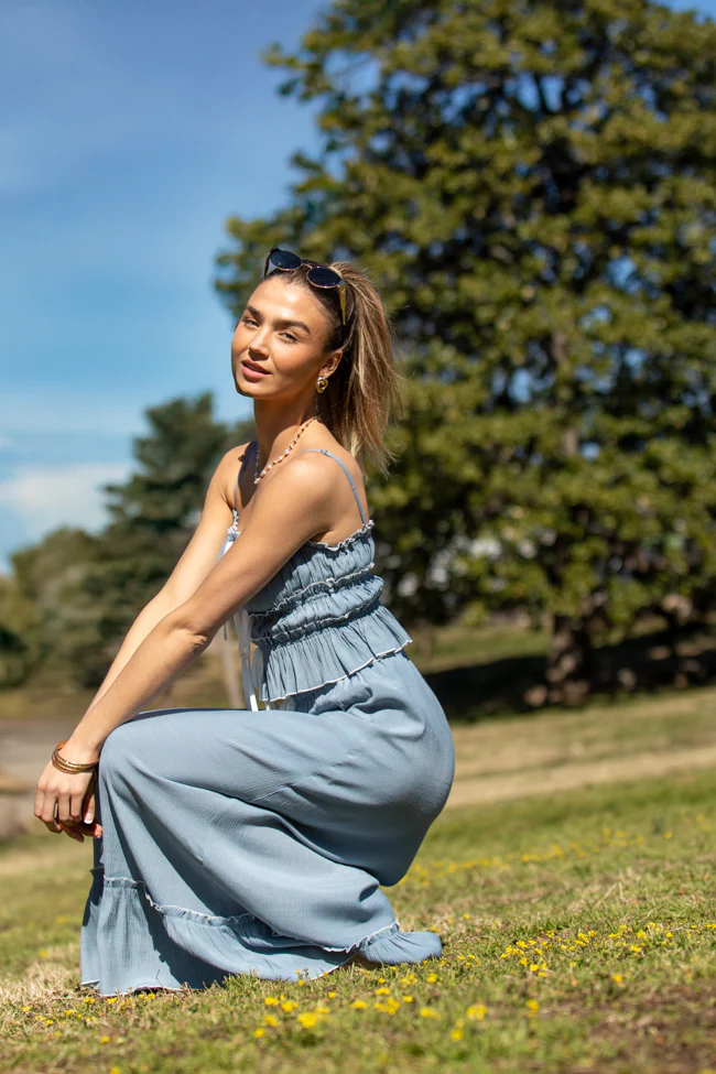 Life Made Easy Navy Bow Detail Tank and Midi Skirt Set FINAL SALE - Aiturbor