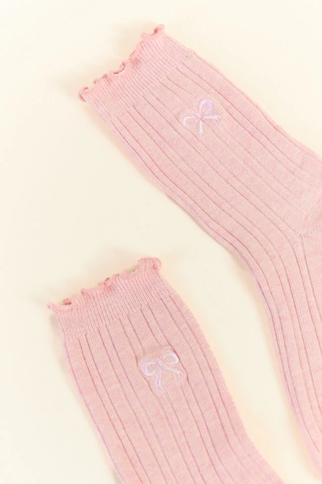 Pink Bow Socks - Aiturbor