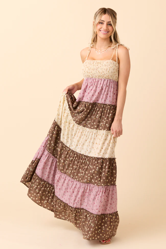 Essie Multi Tiered Floral Maxi Dress - Aiturbor