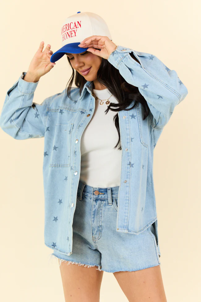 Born To Shine Star Denim Shirt SALE - Aiturbor