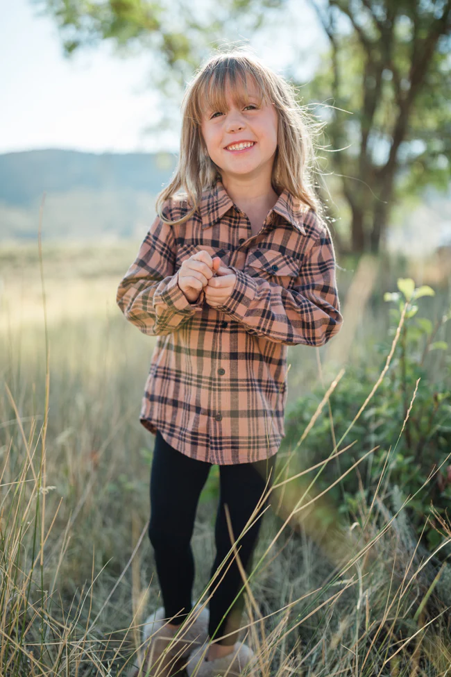 Kid's Nash Brown and Black Plaid Shirt FINAL SALE - Aiturbor