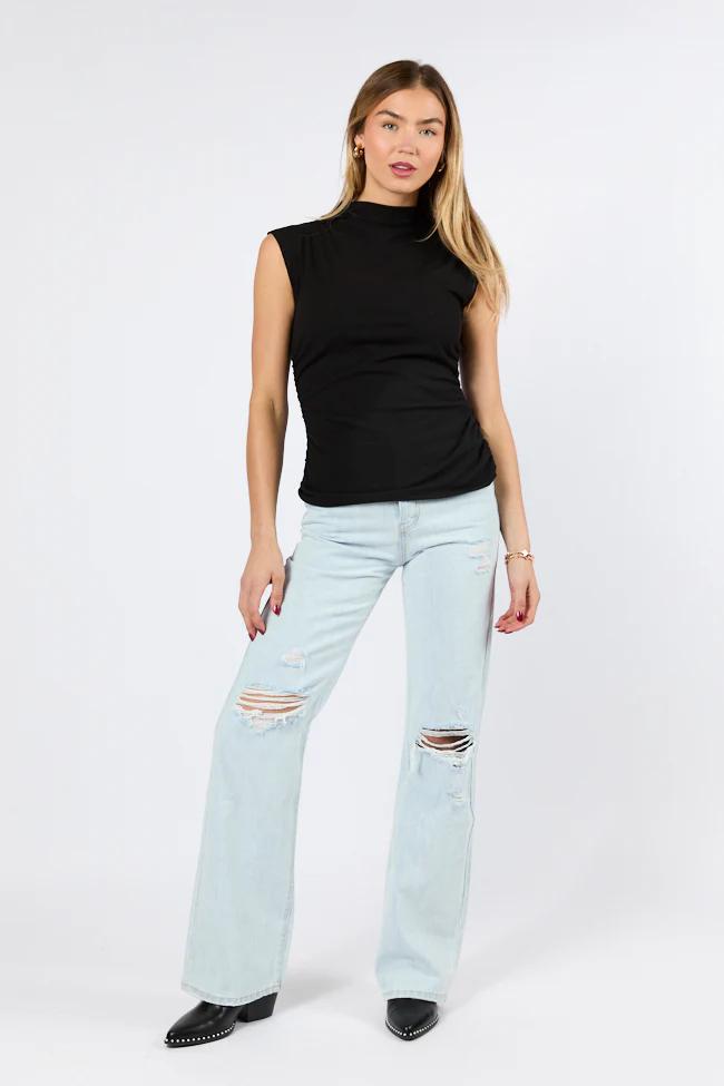 Karter Light Wash Wide Leg Distressed 90's Flare Jeans SALE - Aiturbor