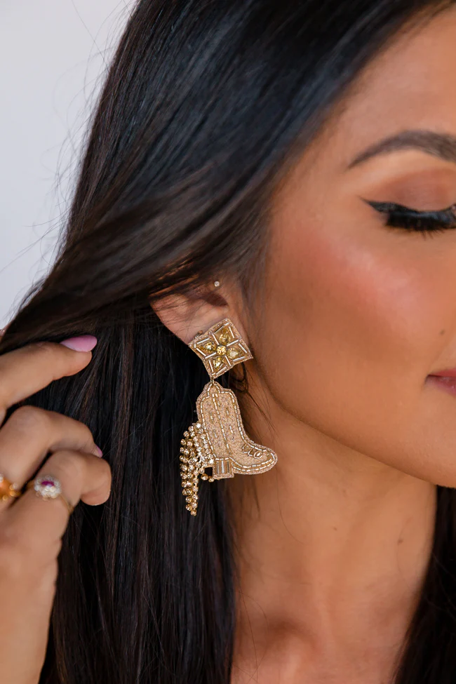 Gold Cowboy Boot Earrings FINAL SALE - Aiturbor