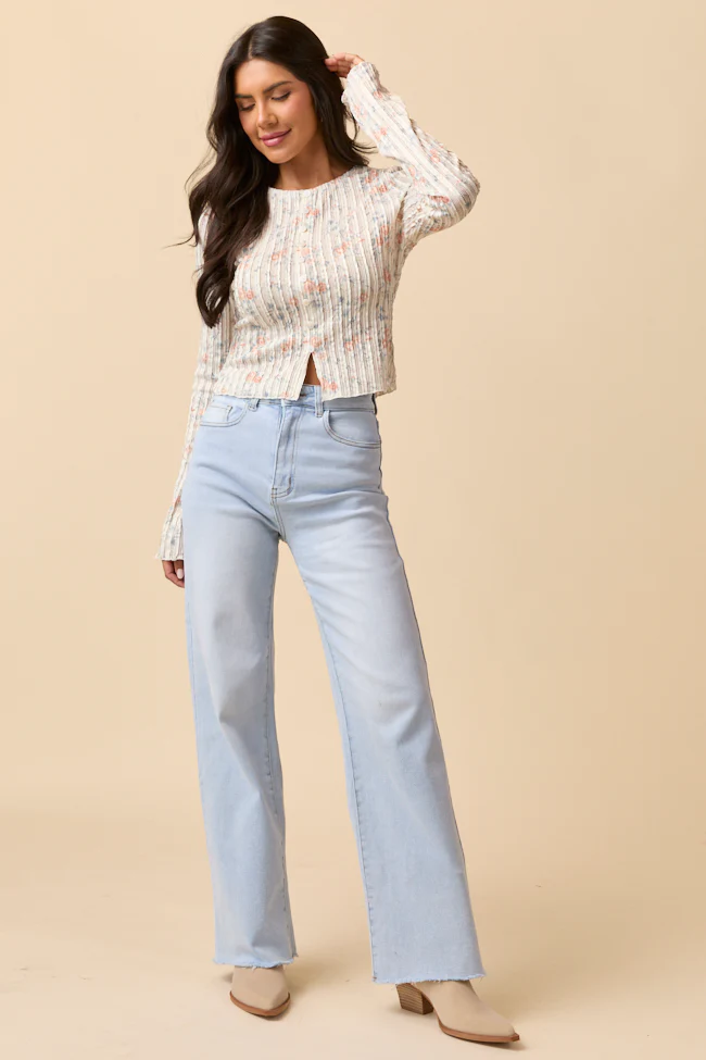 Kelsea Light Wash Wide Leg Jeans - Aiturbor
