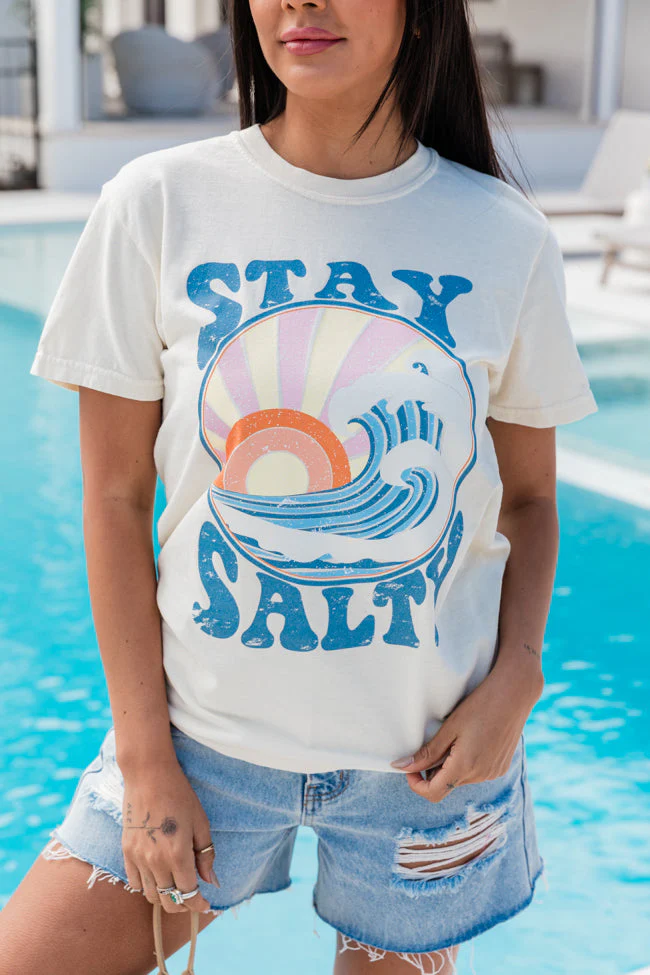 Stay Salty Soft Ivory Graphic Tee - Aiturbor