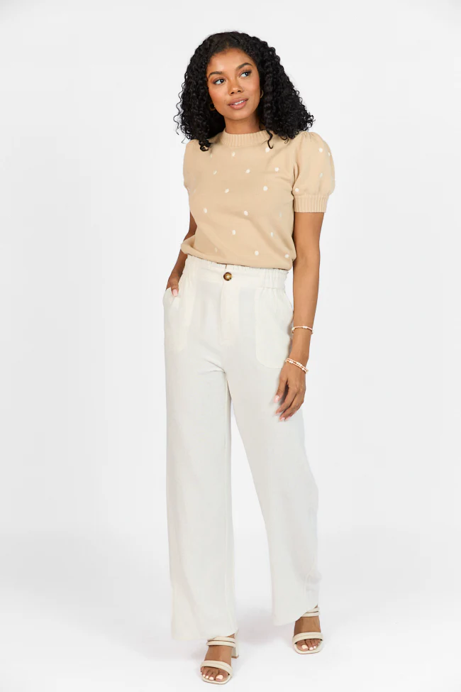 Wish For This Beige Linen Blend Trousers FINAL SALE - Aiturbor