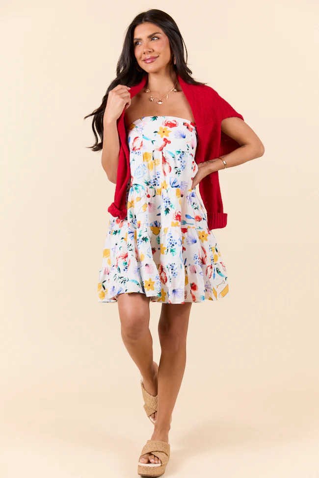 Sweet Thing Summer Girl Dinner Strapless Printed Mini Dress FINAL SALE - Aiturbor