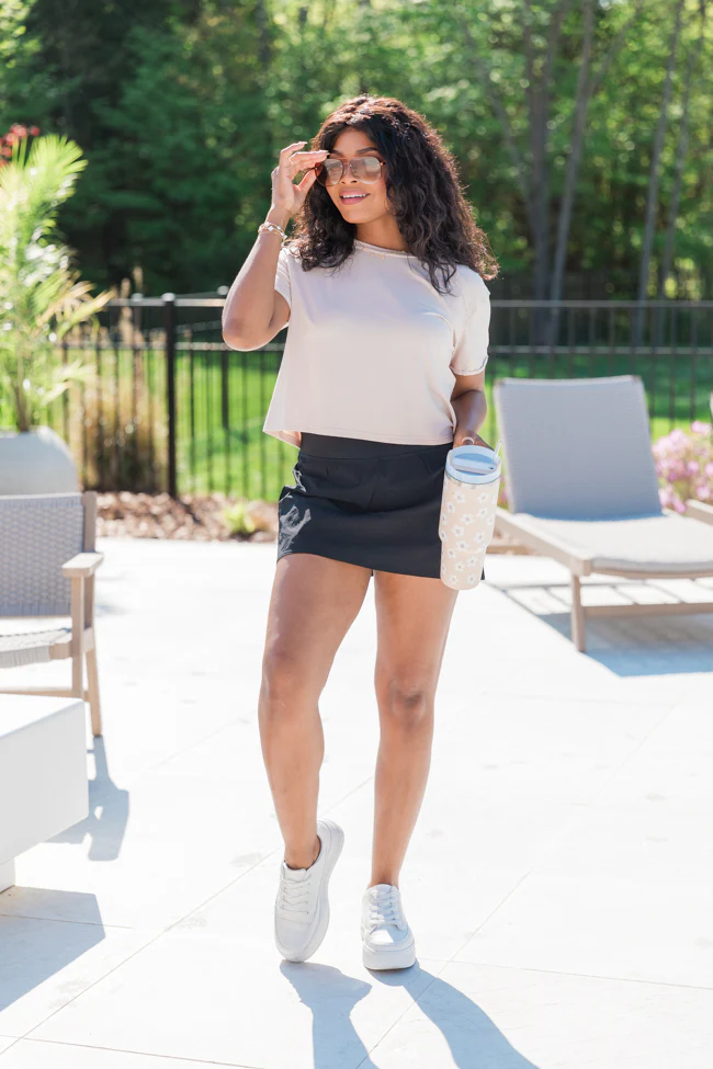 One Step Ahead Taupe Cropped Tee FINAL SALE - Aiturbor