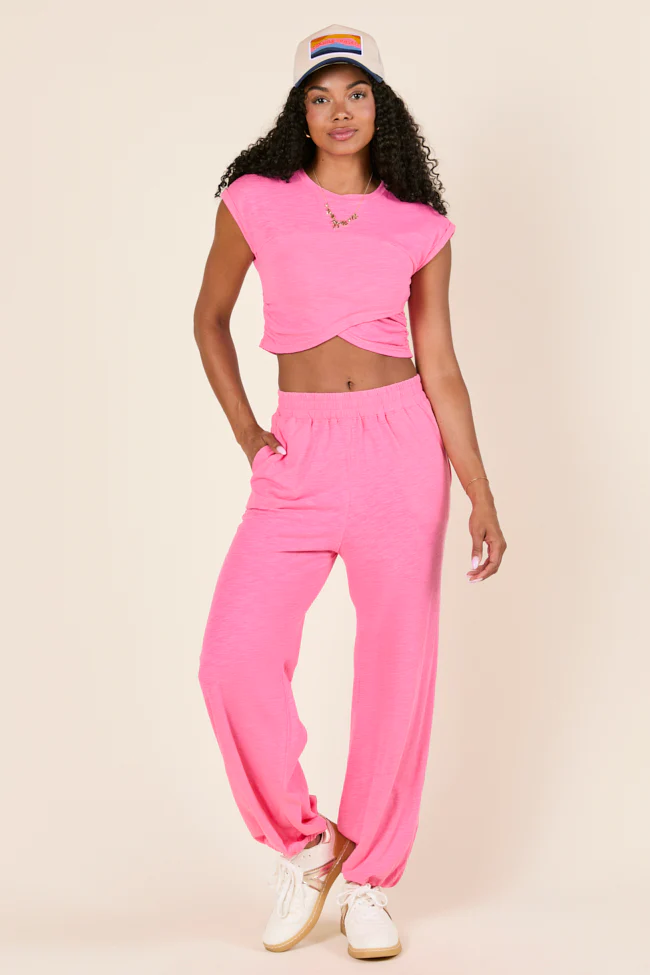 Tinley Pink Lounge Jogger Pants - Aiturbor