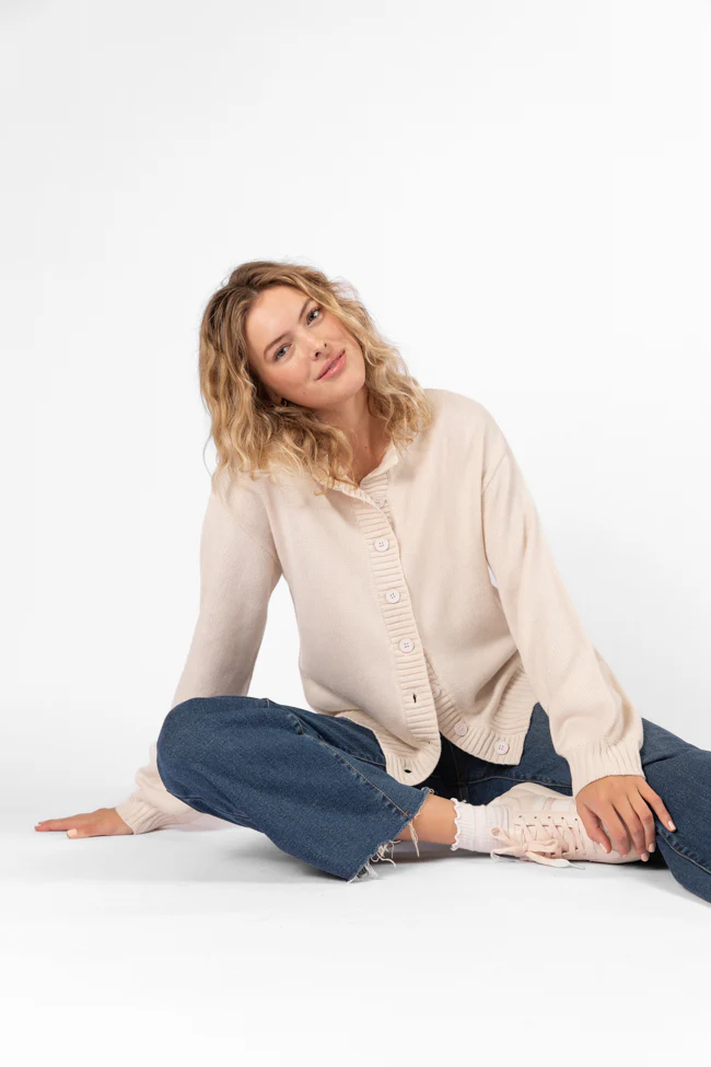 All We Have Beige Button Front Cardigan FINAL SALE - Aiturbor
