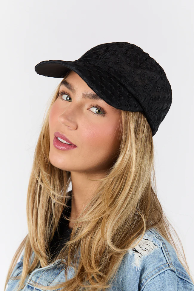 Black Eyelet Hat SALE - Aiturbor