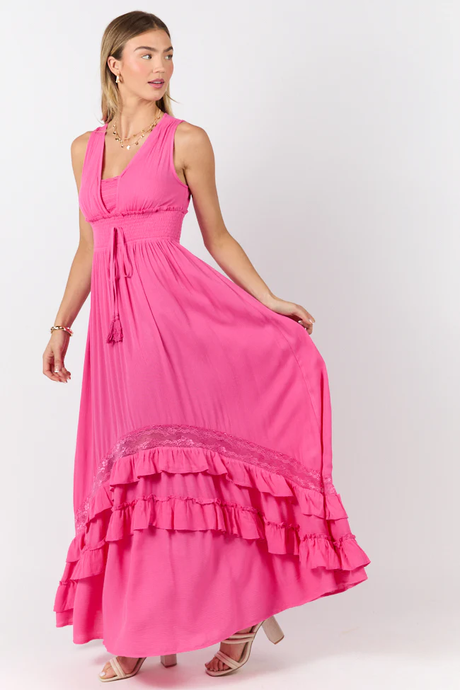 Lucky To Have You Pink Sleeveless Maxi Dress DOORBUSTER - Aiturbor