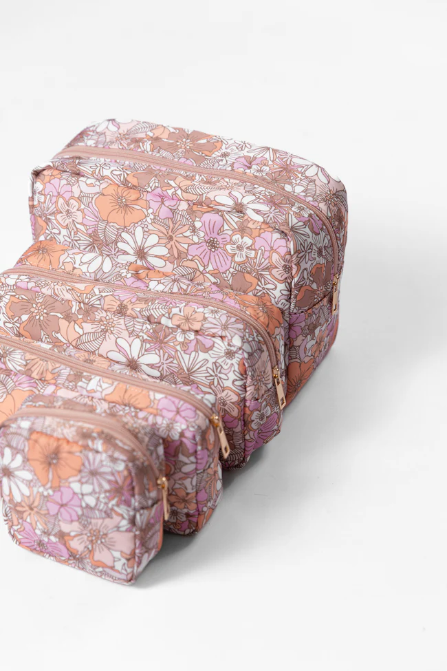 Retro Floral Travel Pouch Set FINAL SALE - Aiturbor