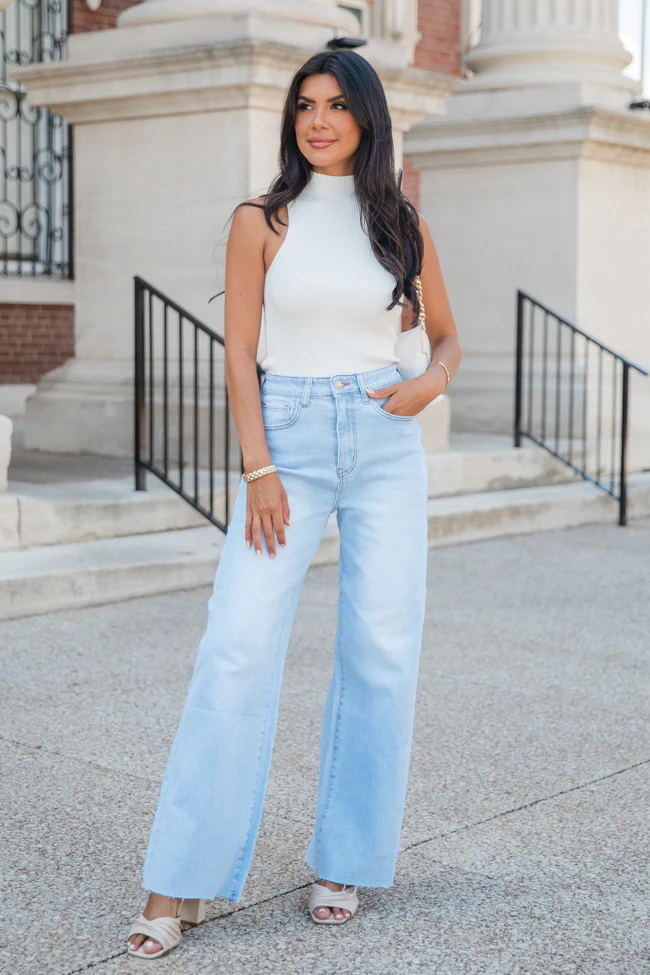 Clear My Schedule Ivory Mock Neck Sweater Tank FINAL SALE - Aiturbor