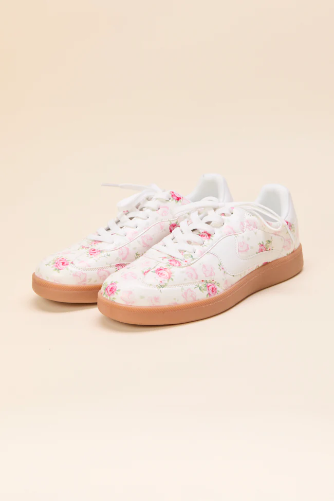Tiffany White Floral Sneakers - Aiturbor