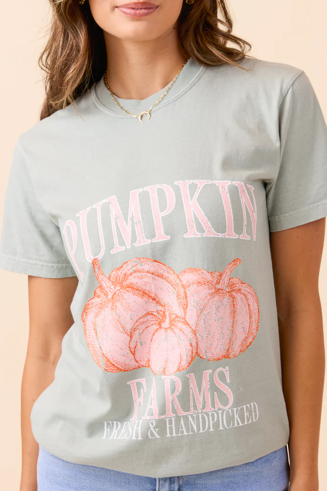 Pumpkin Farms Light Green Graphic Tee - Aiturbor