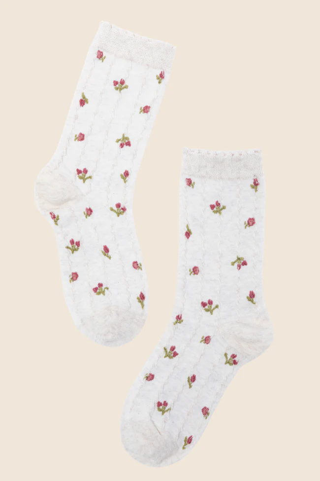 Cream Florette Socks DOORBUSTER - Aiturbor