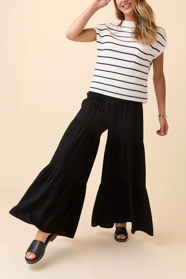 Eliza Black Wide Leg Pants - Aiturbor