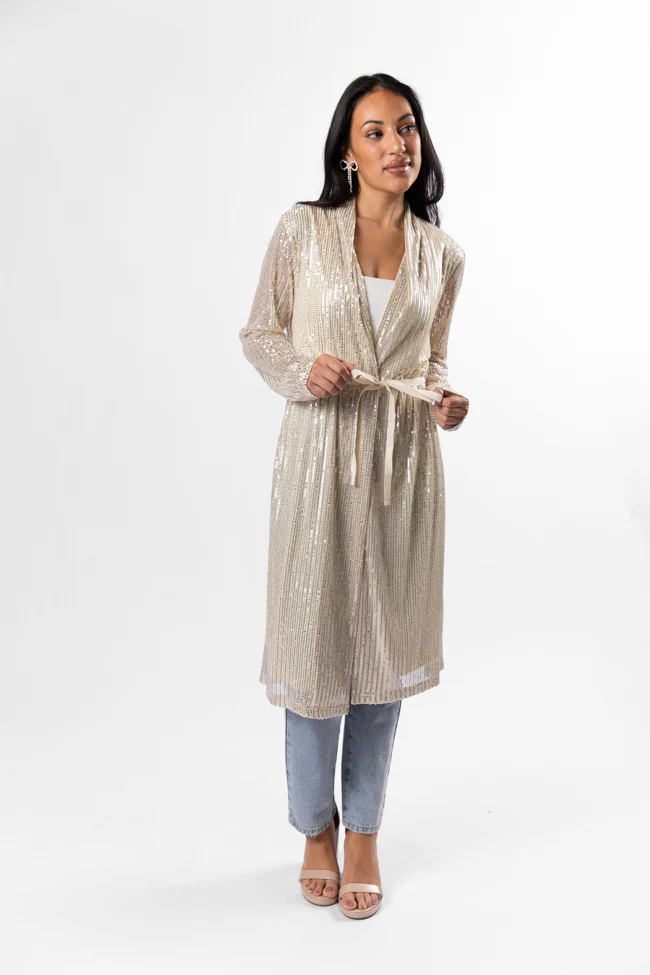 Memorable Feeling Gold Sequin Kimono FINAL SALE - Aiturbor