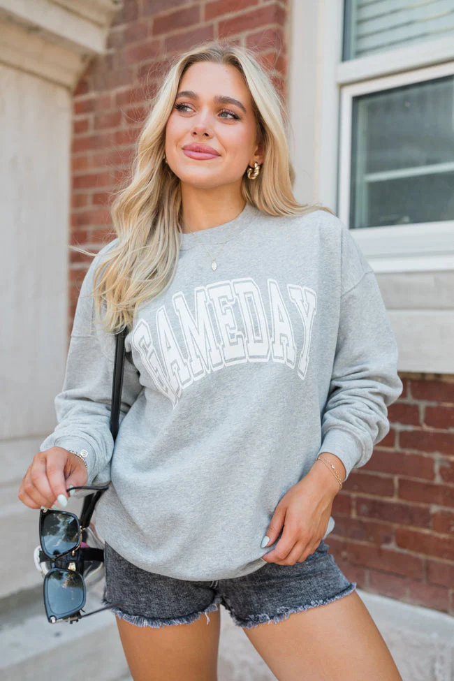 Gameday Block Grey Graphic Sweatshirt - Aiturbor