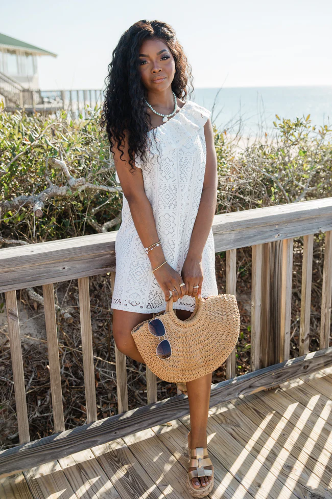 Where Memories Are Made White Crochet One Shoulder Dress FINAL SALE - Aiturbor