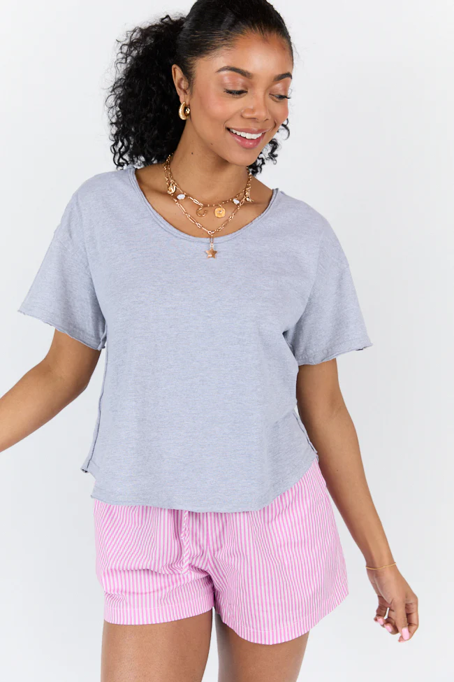 Firm Foundation Grey Scoop Neck Tee DOORBUSTER - Aiturbor