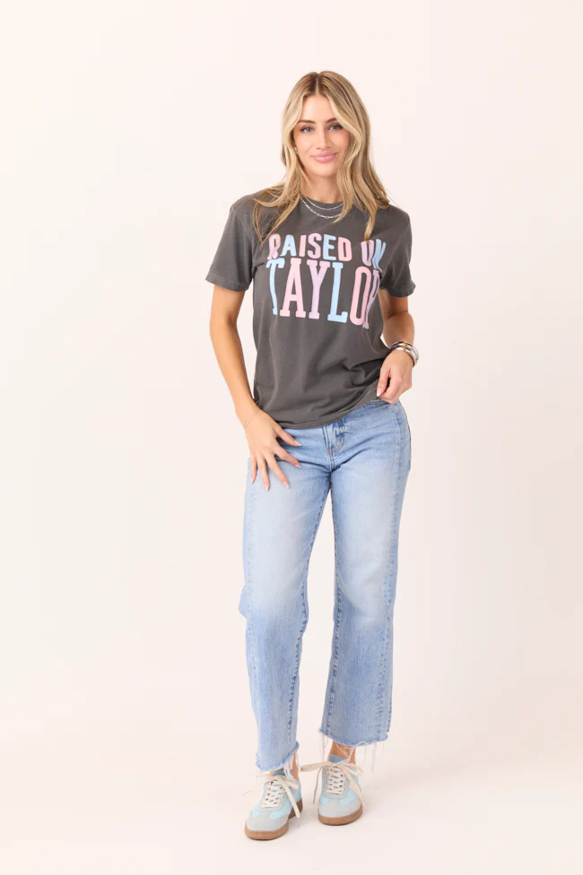 Raised On Taylor Dark Grey Graphic Tee - Aiturbor