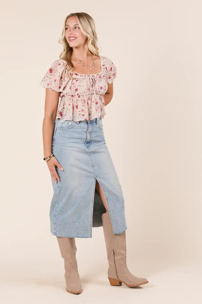 Gabby Ditsy Floral Babydoll Top - Aiturbor