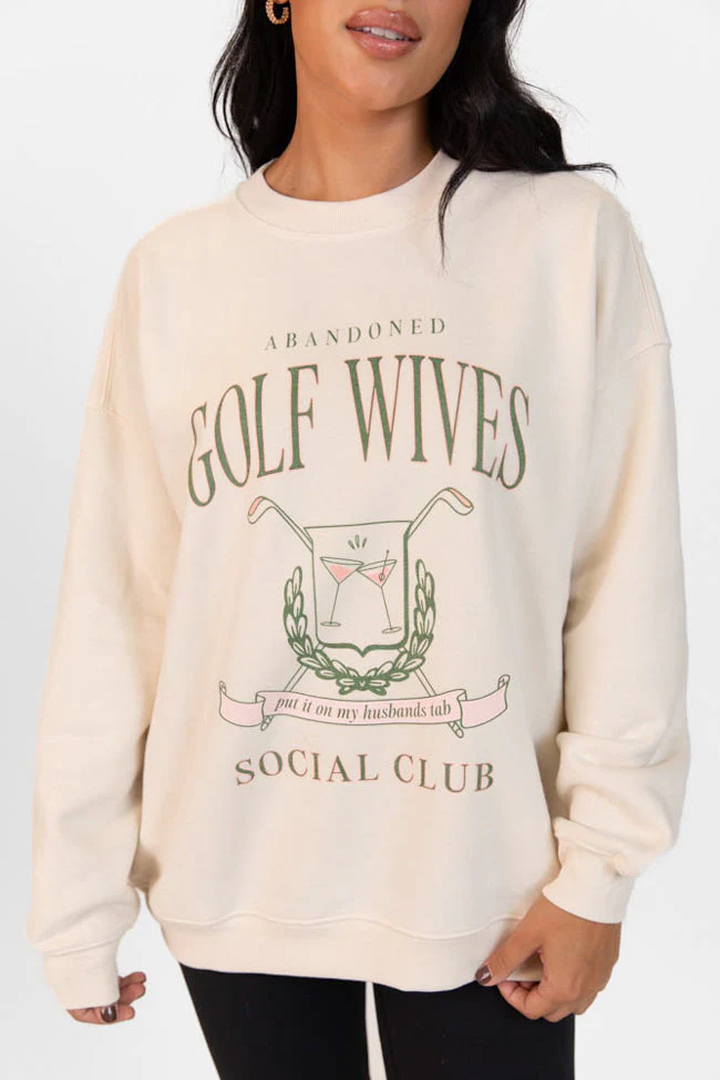 Golf Wives Cream Graphic Sweatshirt - Aiturbor