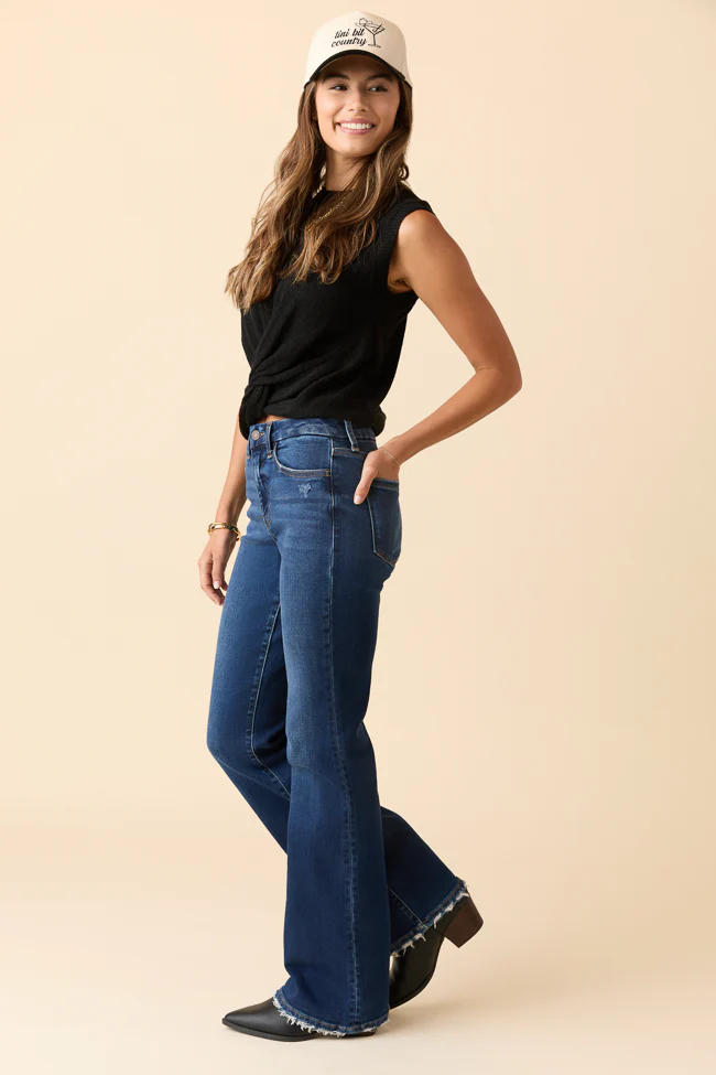 Delaney Dark Wash Relaxed Flare Jeans - Aiturbor