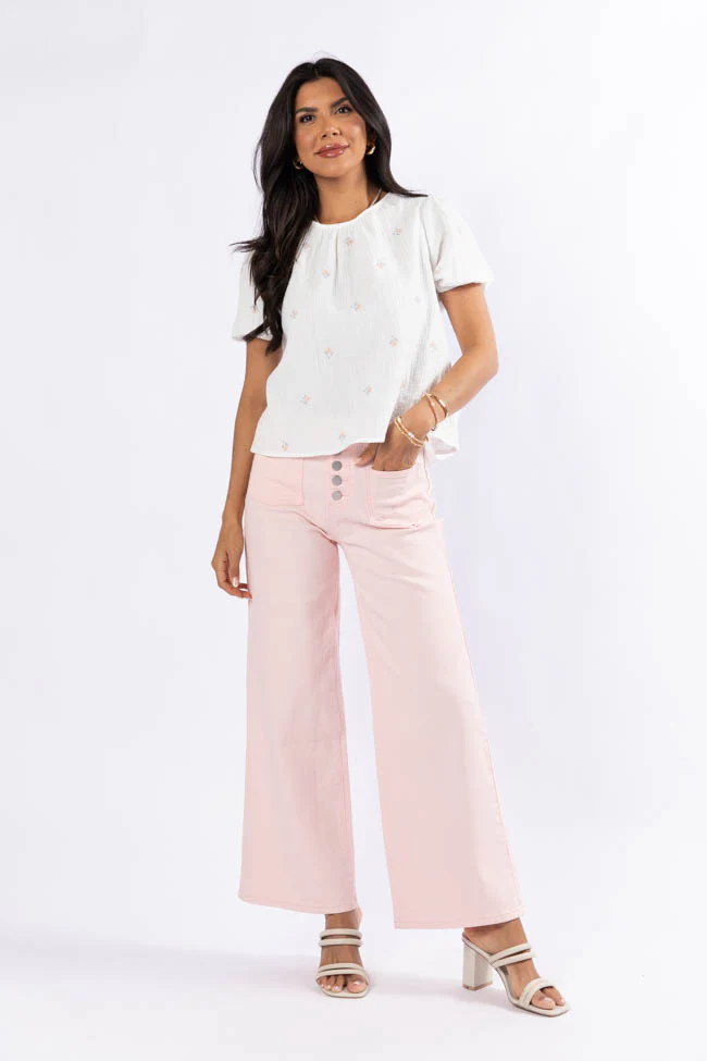 Endless Charm Off White Embroidered Gauze Blouse FINAL SALE - Aiturbor