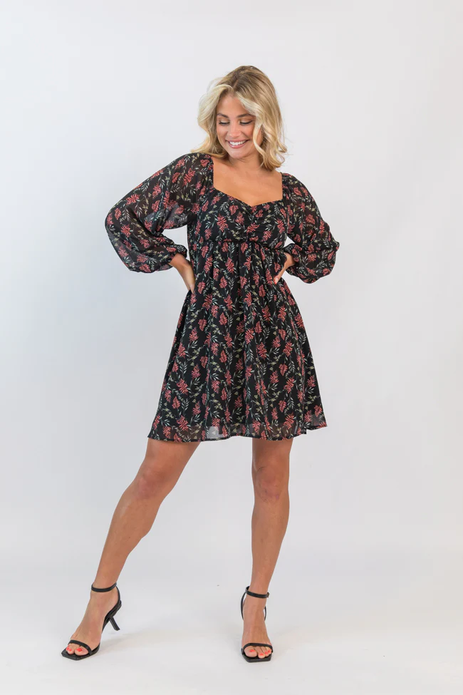 Missing Out Printed Sweetheart Mini Dress FINAL SALE - Aiturbor