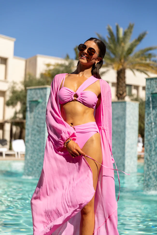 Shine On Pink Long Sleeve Swim Cover-up FINAL SALE - Aiturbor