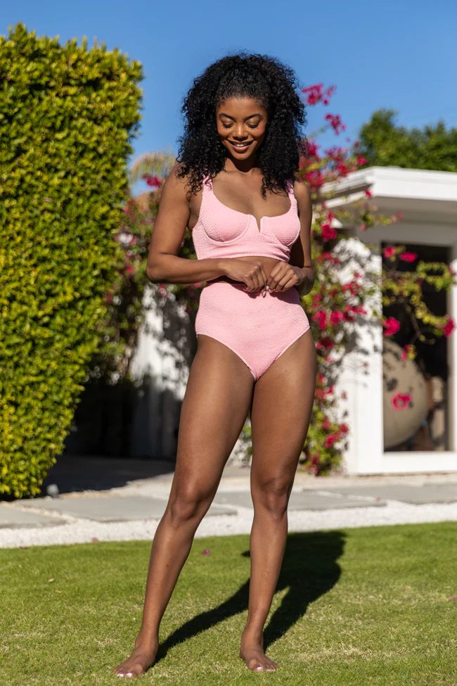 Summer Oasis Light Pink Underwire Split V Bikini Top FINAL SALE - Aiturbor