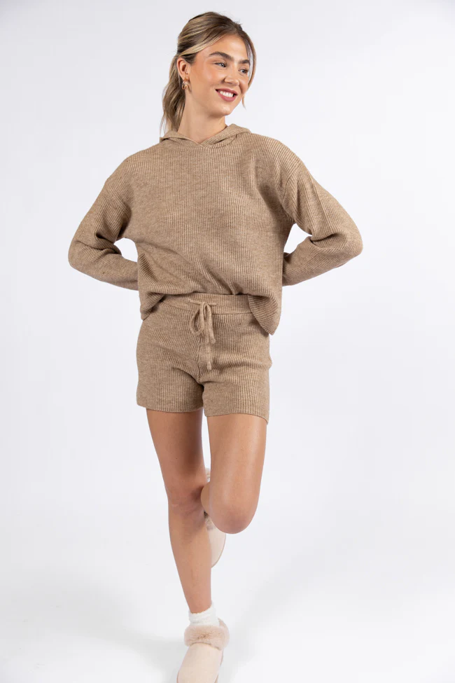Cloud Chaser Mocha Sweater Knit Shorts FINAL SALE - Aiturbor