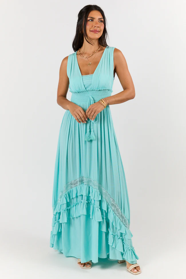 Lucky To Have You Light Blue Sleeveless Maxi Dress SALE - Aiturbor