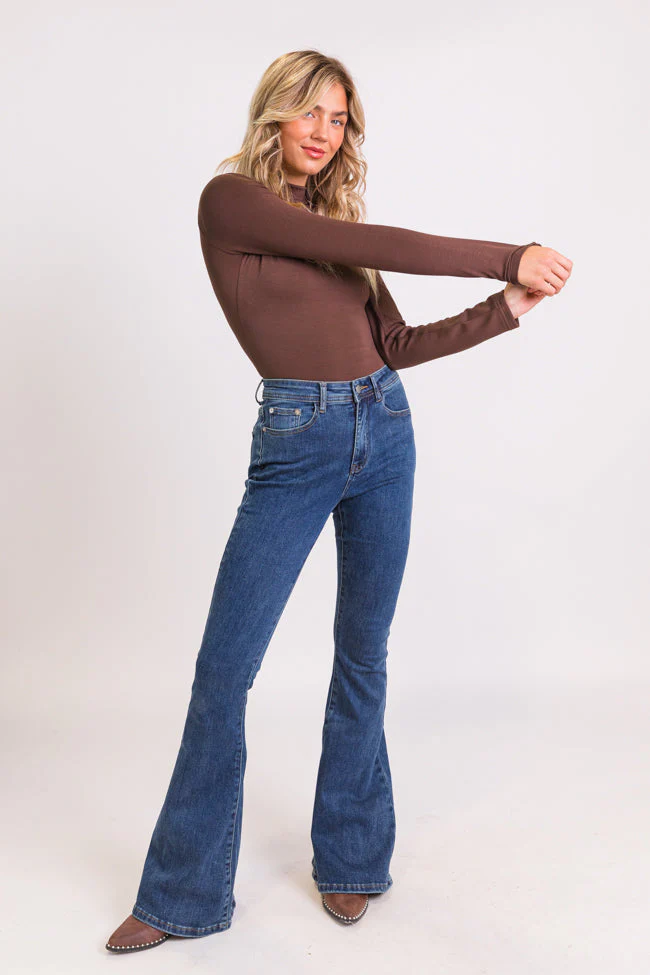 Maren Tall Dark Wash Stretchy Flare Jeans - Aiturbor